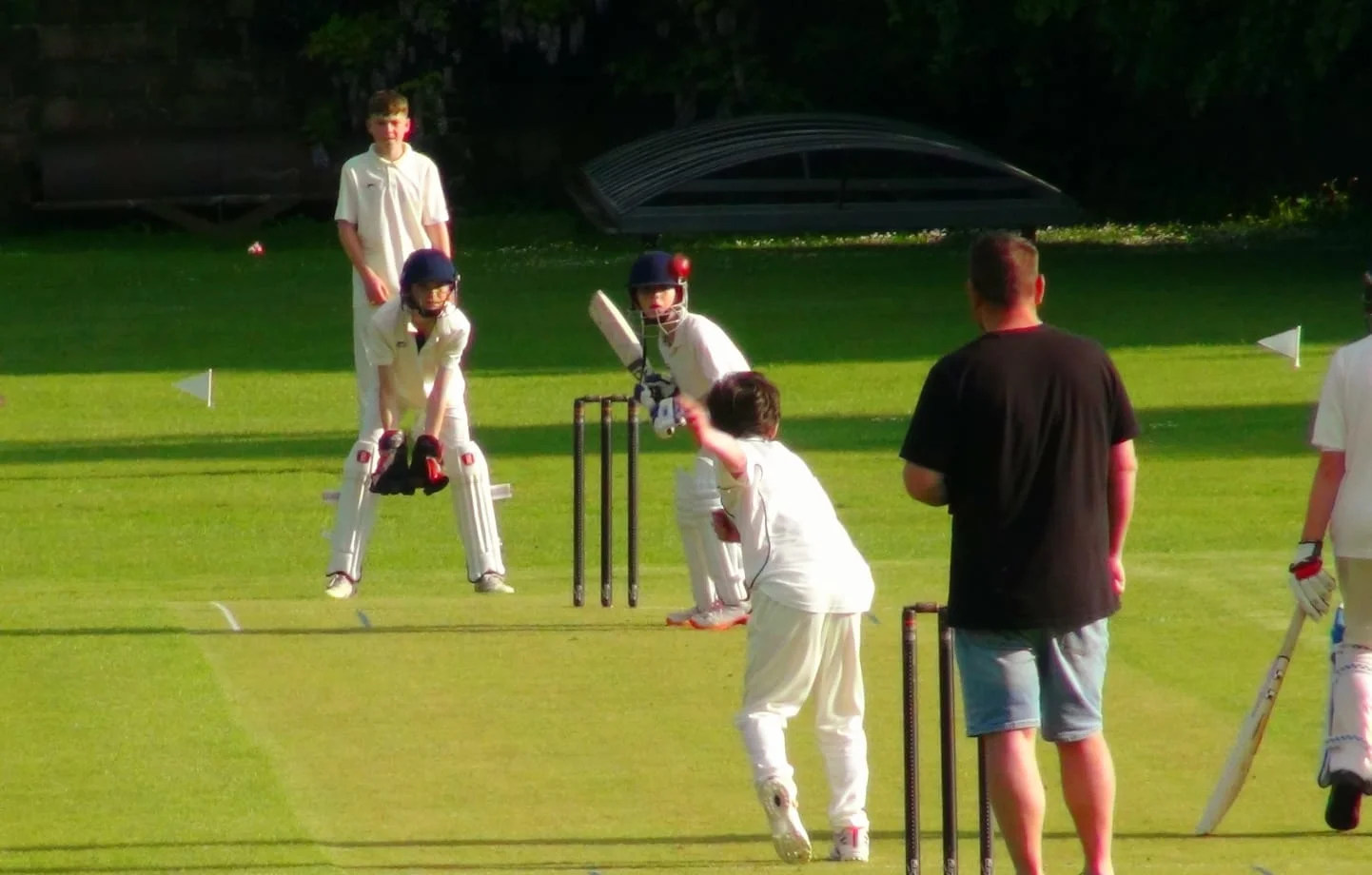 Junior match in golden evening light