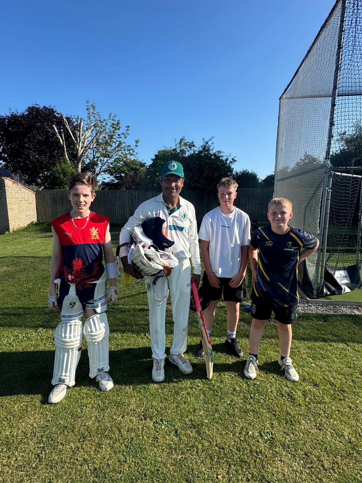 Sri Lanka legend Kumar Sangakkara at Beaminster CC with Jurassic Coaching Services, June 2025
