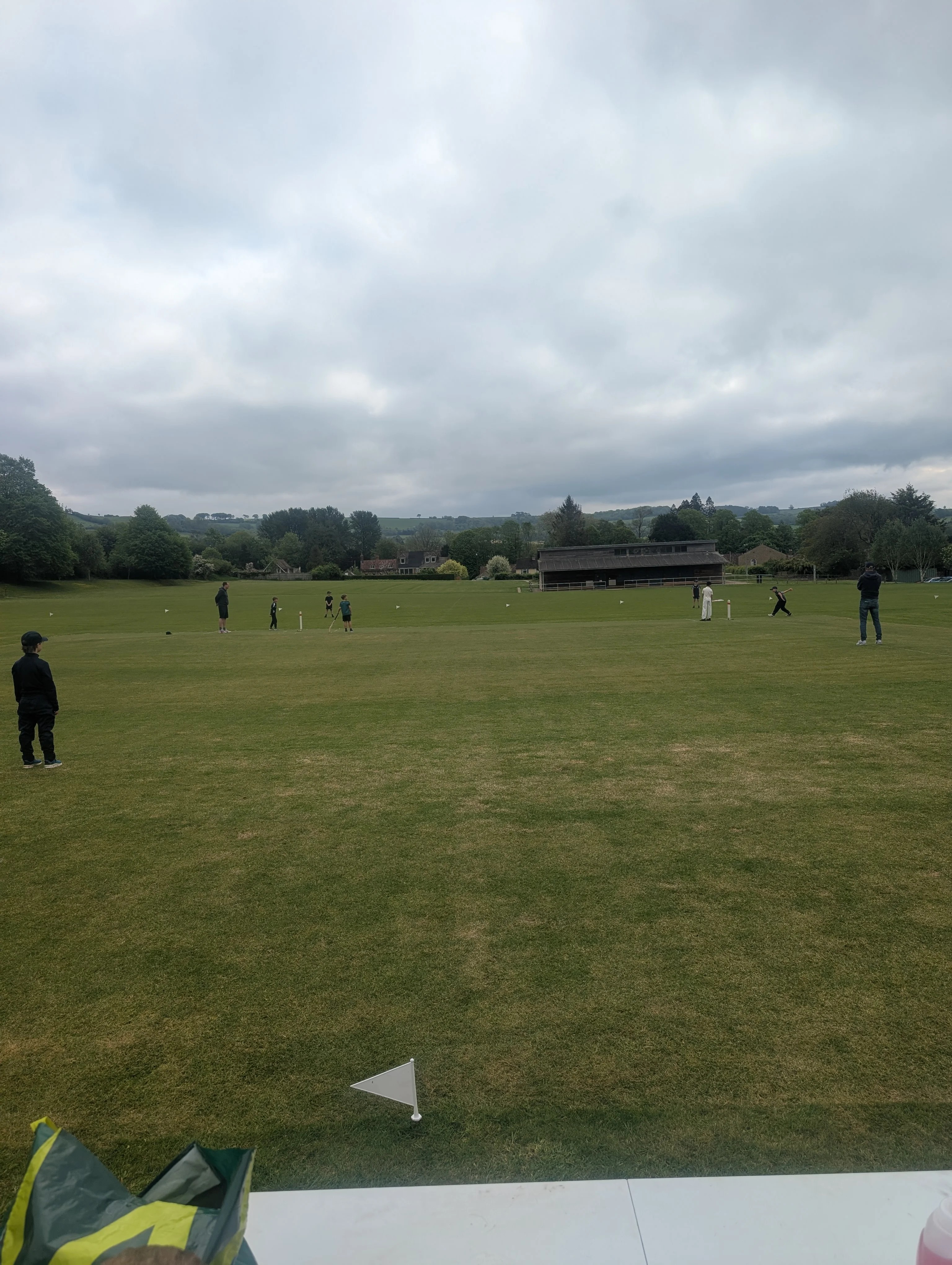 Players at Beaminster CC during the Sangakkara visit