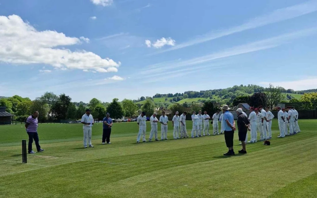 Cricket teams line up on match day