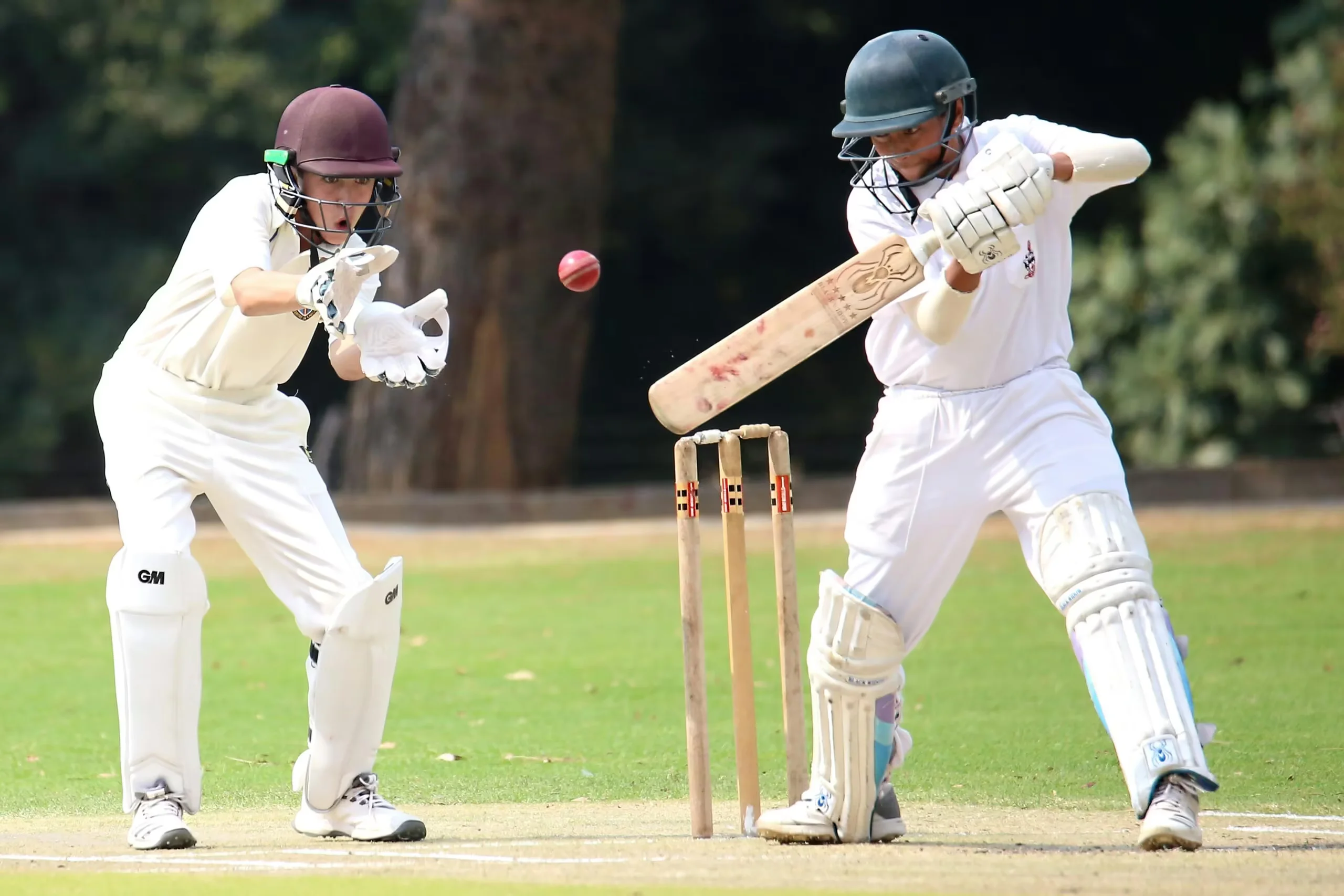 Youth cricket - close-up batting action